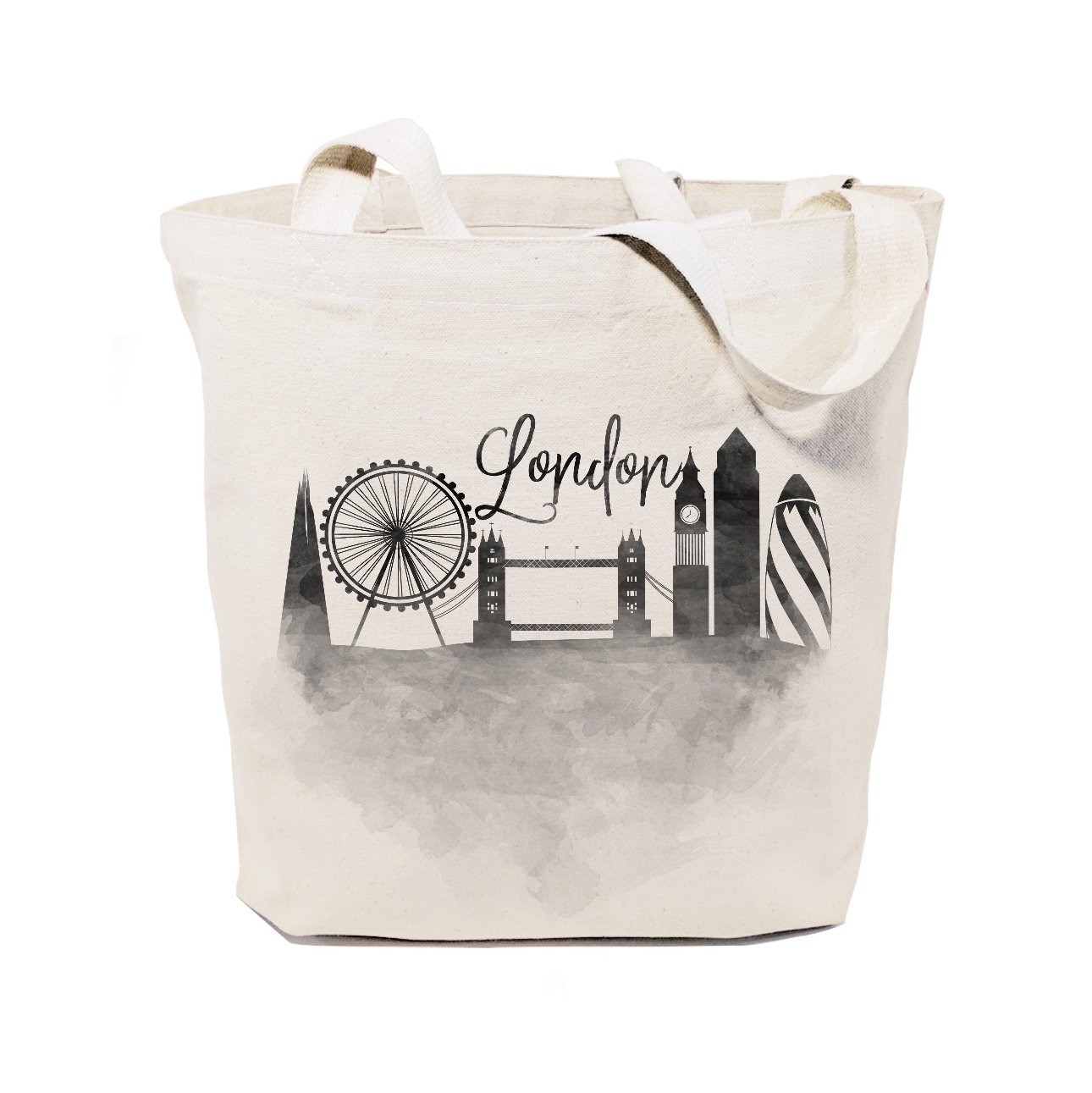 The Cotton & Canvas Co. Cityscape, Souvenir, Beach, Shopping and Travel Reusable Shoulder Tote and Handbag