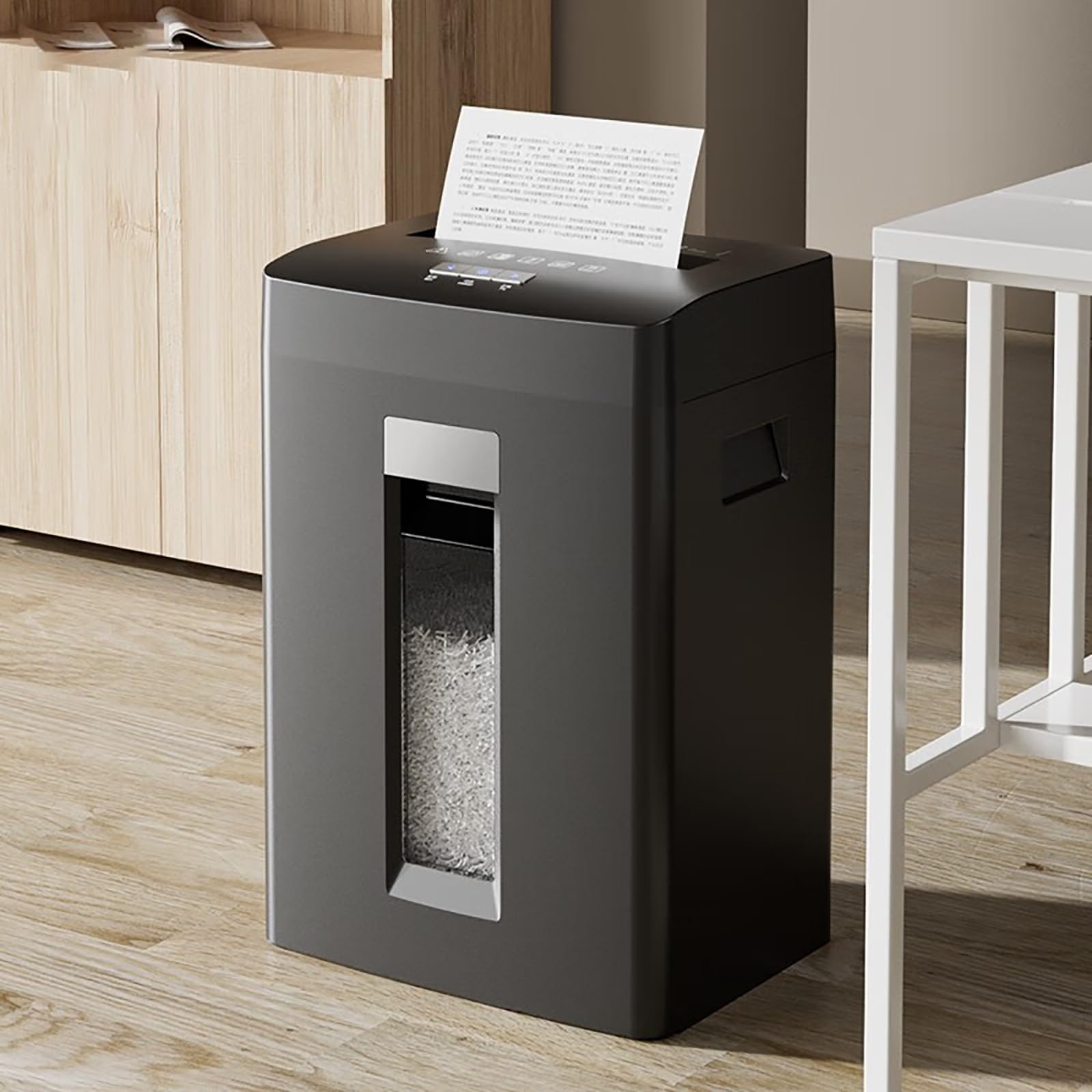 Trituradora doméstica, trituradora de 8 hojas con contenedor de 23 litros y ventana transparente, trituración continua de 10 minutos, trituradora de oficina pequeña para triturar papel, CD, tarjetas