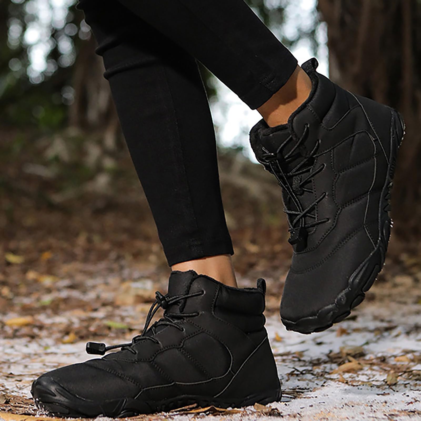 Botas de nieve de invierno de cinco para hombre y mujer de gran tamaño para hombre y mujer al aire libre de invierno Botas de nieve altas resistentes al agua de algodón cálido espesado