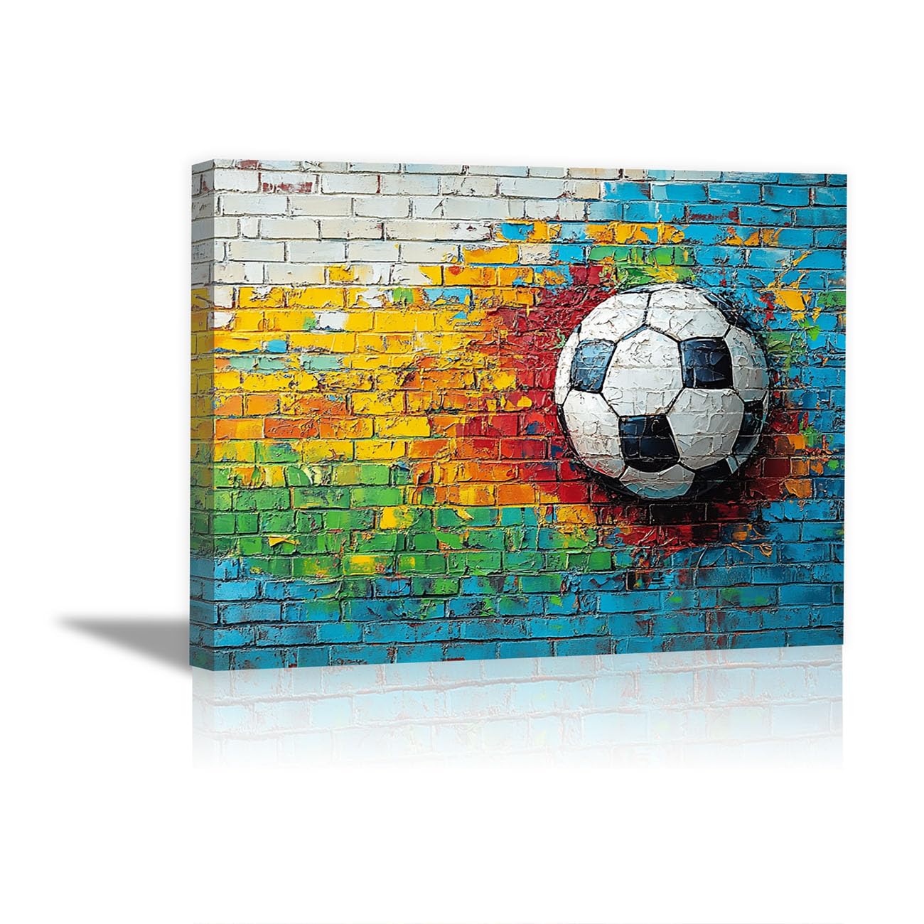 BOHUO Banksy Canvas Wall Art Banksy Canvas Banksy Prints, Colorful Sports Pictures Modern Abstract Painting Large Banksy Wall Art - 80x110cm Framed(Blue)