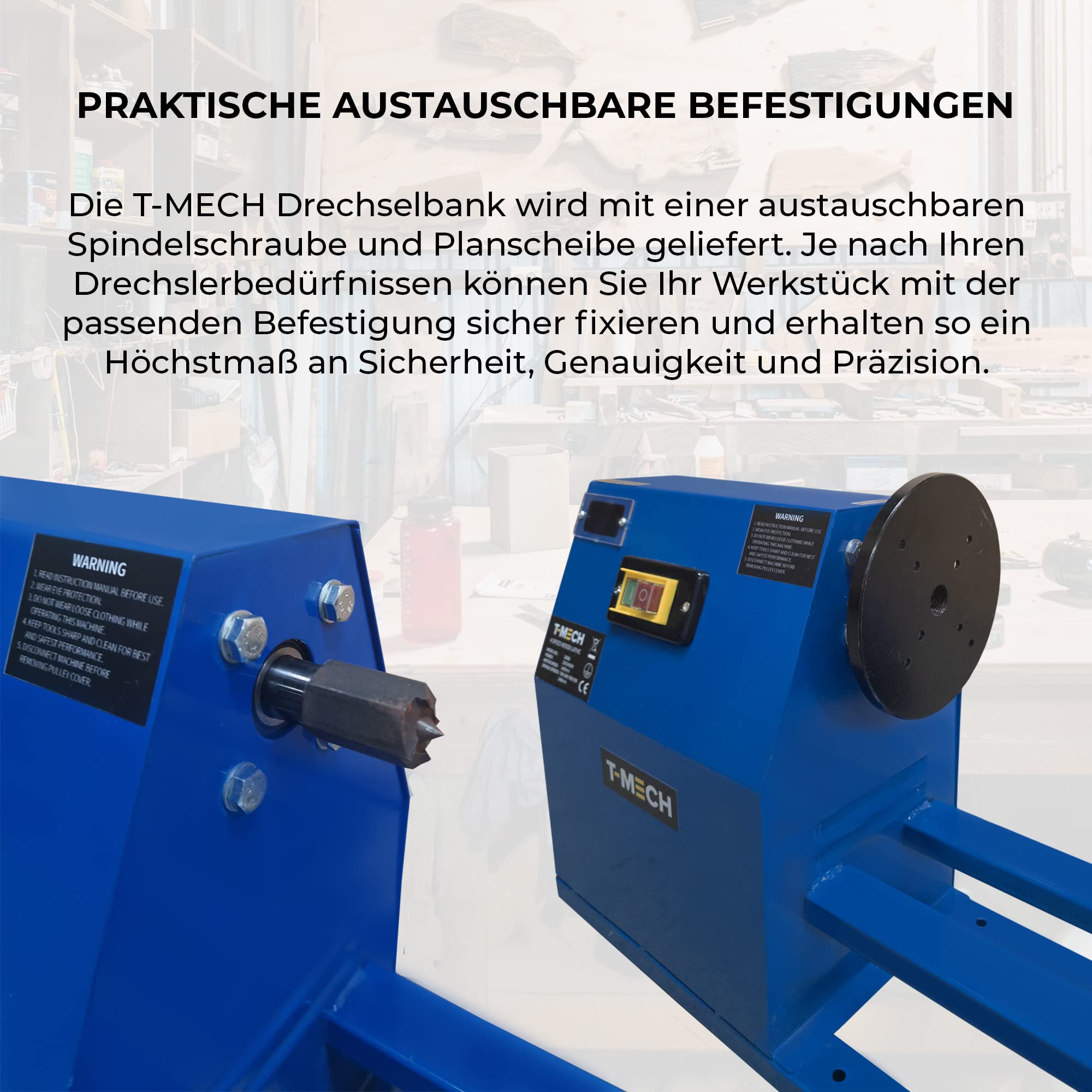 Drehbank Drechselmaschine Drechselbank Kopierdrechselbank 400W Elektromotor Drechseldurchmesser Werkstücke bis 1000mm Länge/Ø 350mm M18-Gewinde