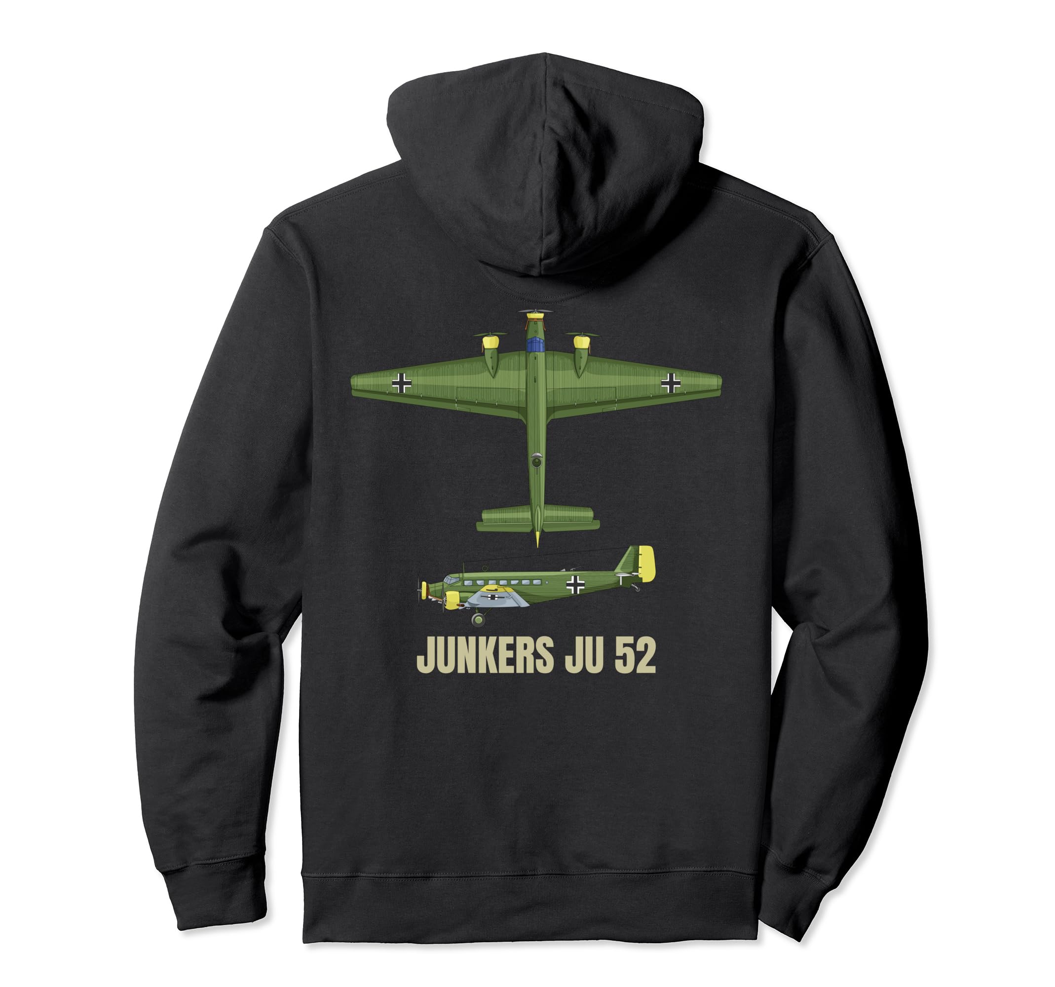 Ju 52 German WW2 Transport Aircraft Plane Diagram Pullover Hoodie