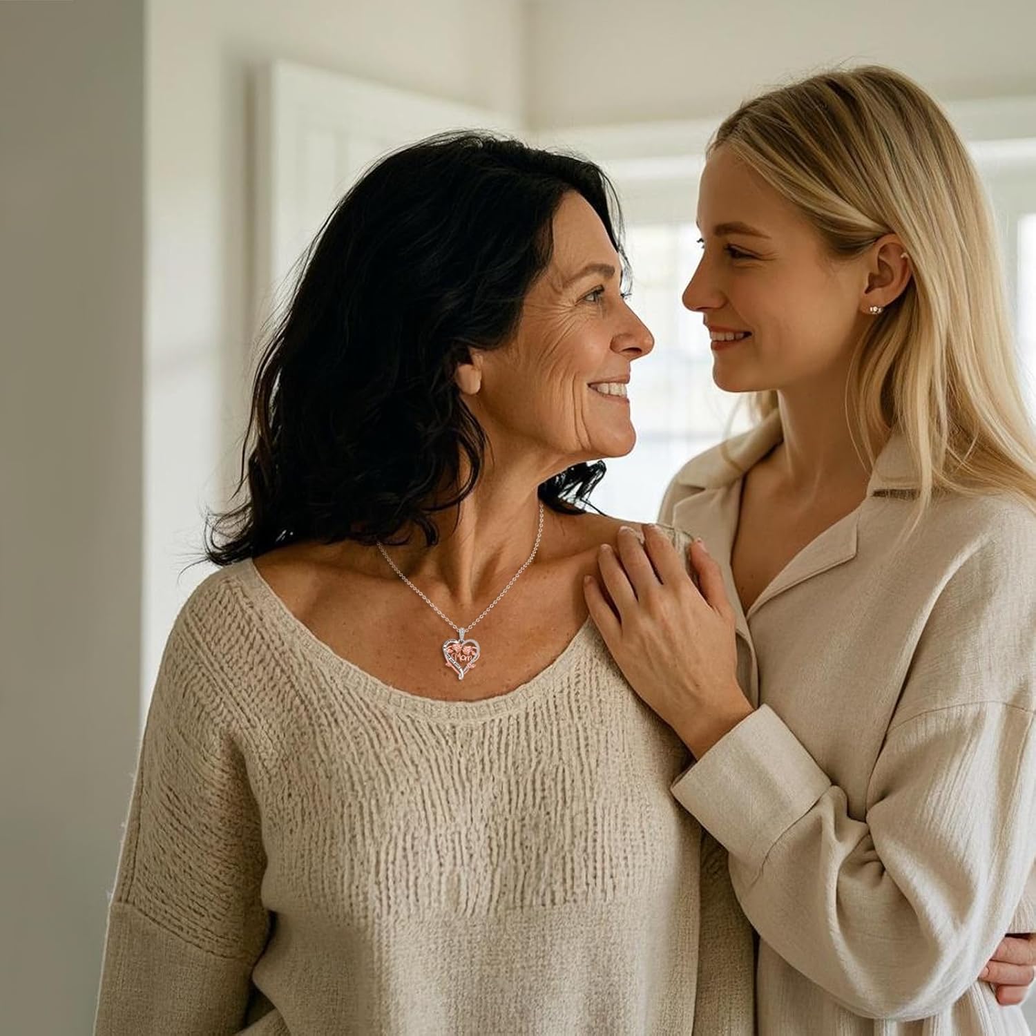 Mom/Nana/Grandma Birthday Gifts 925 Sterling Silver Rose Heart Pendant Necklace Jewelry for Mother Women Lover - Image 6