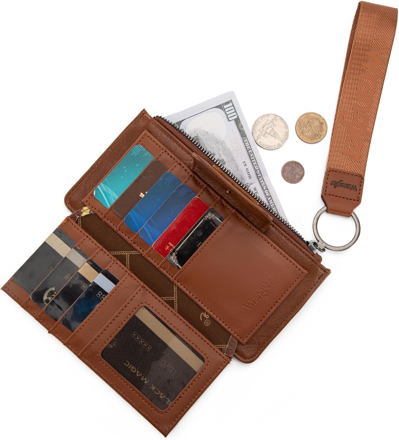 X Wrangler Wristlet Wallet for Women Floral Wallets Card Cases & Money Organizers Bifold Clutch Wallets with Coin Pocket - Image 5