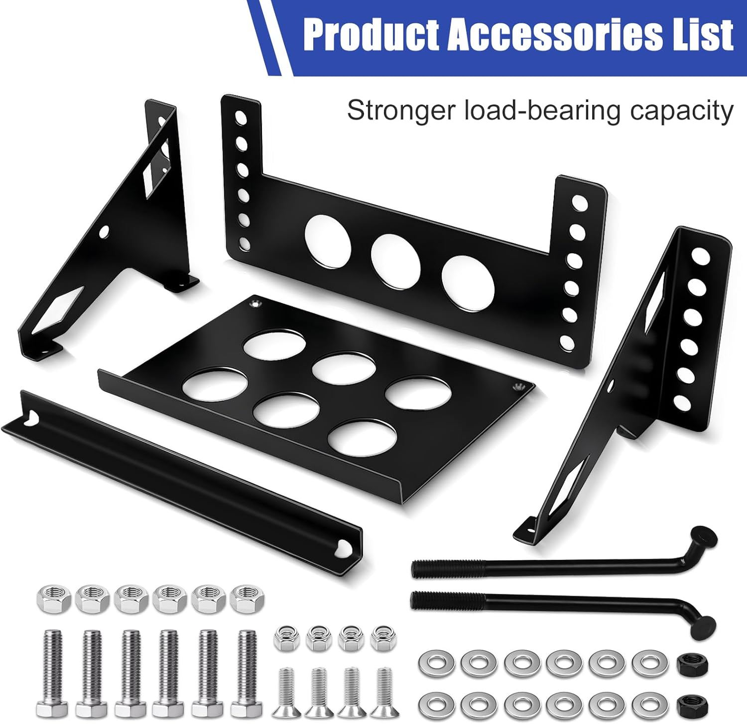 Metal Steel Battery Mounting Trays - Fits up to 10.63"×7.06"×7.5", Anti-Rust Corrosion for Cars, Trucks, Boats, RVs, Pickup,and Trailersr,Easy Bolt-In Battery Tray