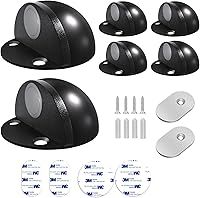 Vista 24 de Paquete de 10 topes de puerta autoadhesivos para piso, color blanco, sin taladro, con parachoques de puerta de goma, tope de puerta montado