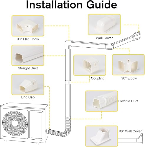 Miniatura 3 de GUEQUITLEX Kit de cubierta de línea de 3 pulgadas de ancho y 16.1 pies para aire acondicionado mini split, kit decorativo de cubierta de línea de