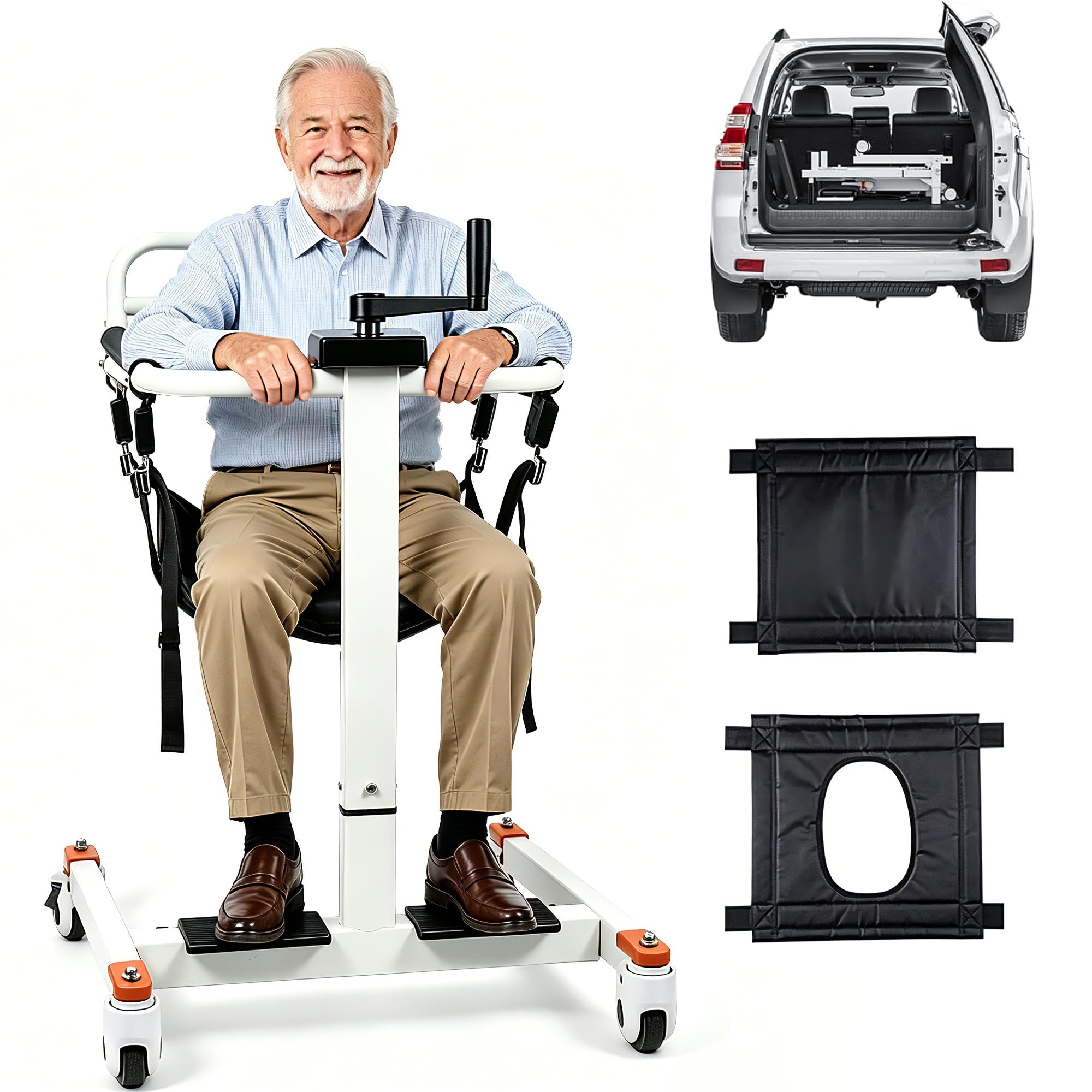 Silla de ruedas elevadora para pacientes, elevador de pacientes para el hogar, silla de ruedas elevadora para pacientes para el coche, ligera mesita de noche, baño, silla de ruedas, silla de ducha