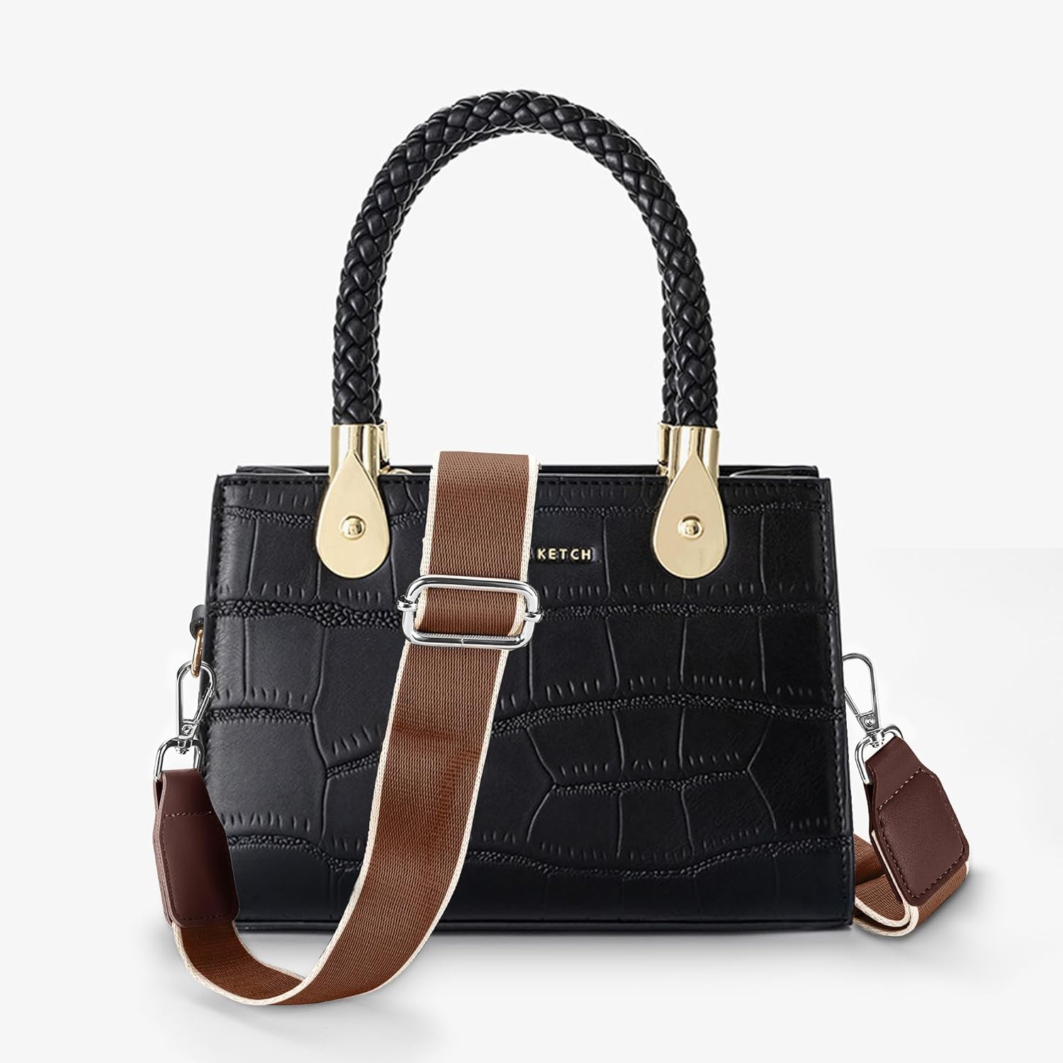 Purse Straps Replacement Crossbody, Universal Wide Shoulder Strap for Bags Adjustable Straps for Handbags, Silver Buckle - Brown - Image 2