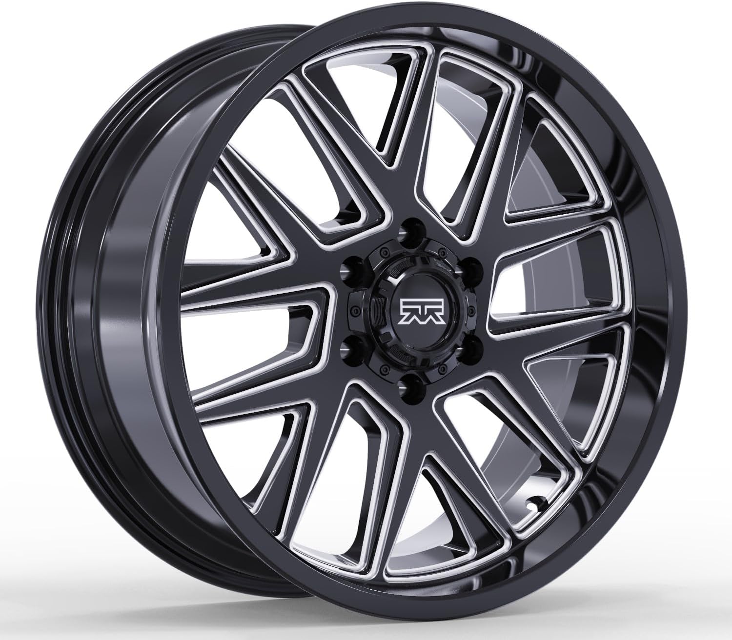 20x10 Mudder Trucker MT704 Asphalt Black Milled 5x127 5x5 ET-24 Wheel Rim