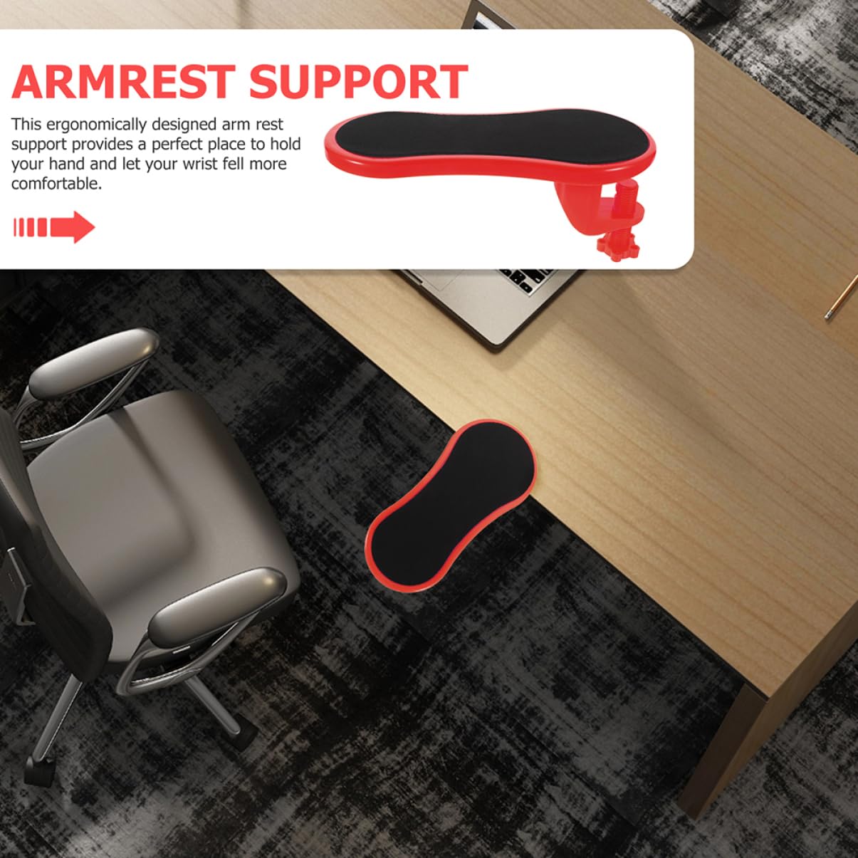 Gadpiparty Supporto Bracciolo Estensibile per Tavolo Poggiapolsi Antiscivolo, Set 2 Pezzi, Accessorio per Computer Ergonomico per Ufficio e Casa, Allevia Affaticamento Polso e Protegge