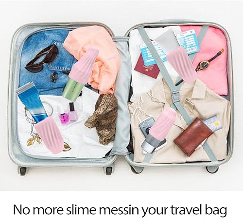 Miniatura 5 de Paquete de 4 fundas elásticas de goma reutilizables para accesorios de viaje para prueba de fugas para artículos de tocador de tamaño de viaje