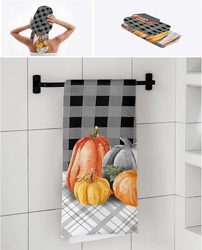 Miniatura 7 de Fall Pumpkins Bath Towels for Bathroom Set - Luxury Towels Gifts for Women,Quick Dry Beach Kitchen Hand Hair Face Yoga Workout Gym Towel and Dish