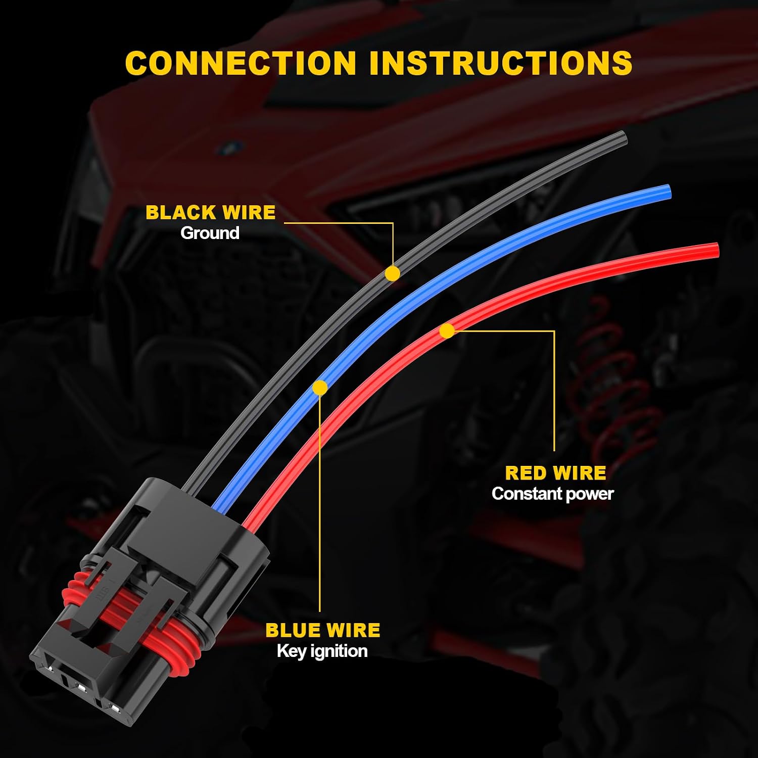 12 Pack Pulse Power Plug Pigtail Connector for Polaris 2018-2024 Ranger XP 1000 / RZR / RS1 / Pro General - Bus Bar Harness
