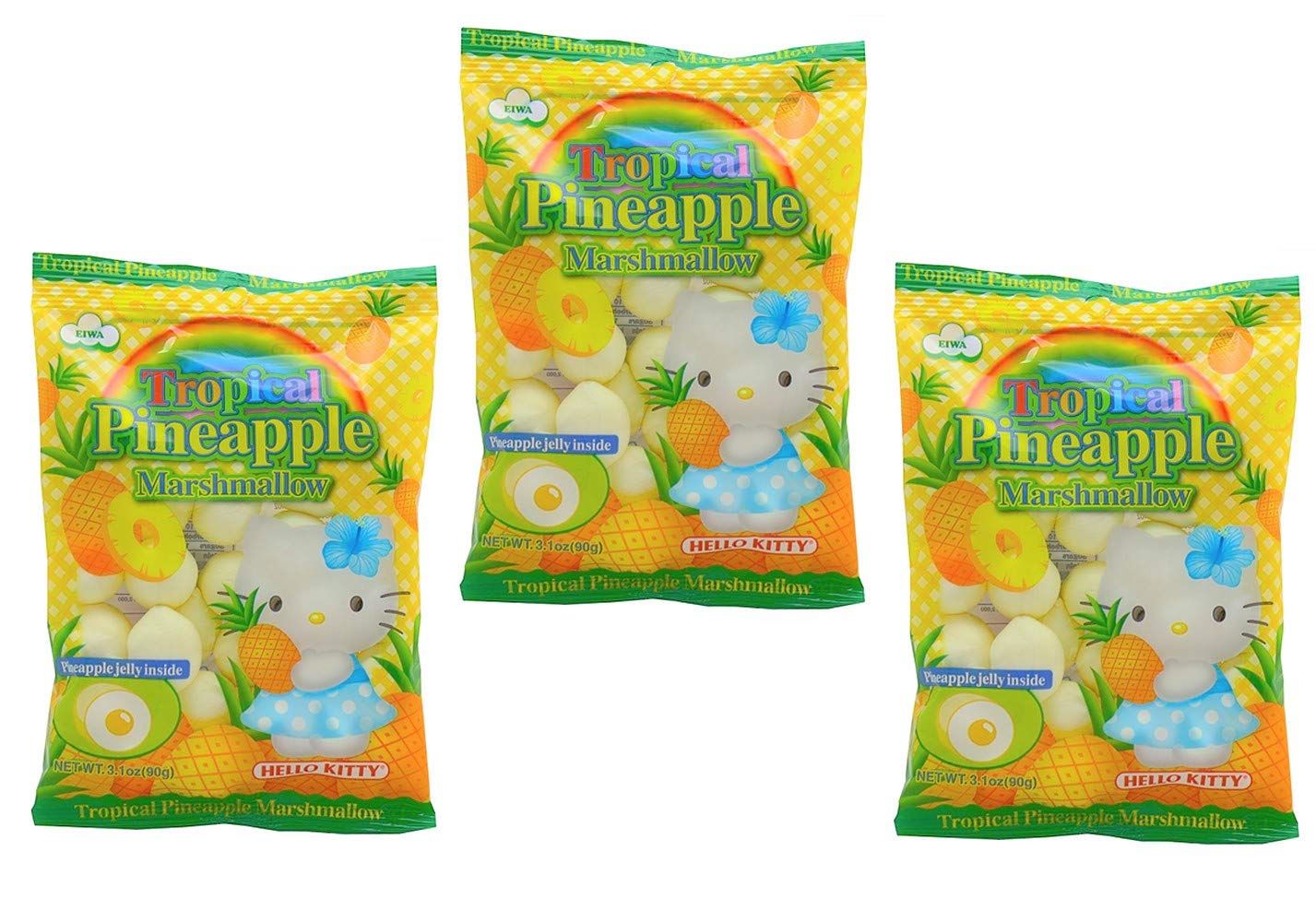 Hello Kitty Tropical Pineapple Marshmallow 90g, 3 Pack