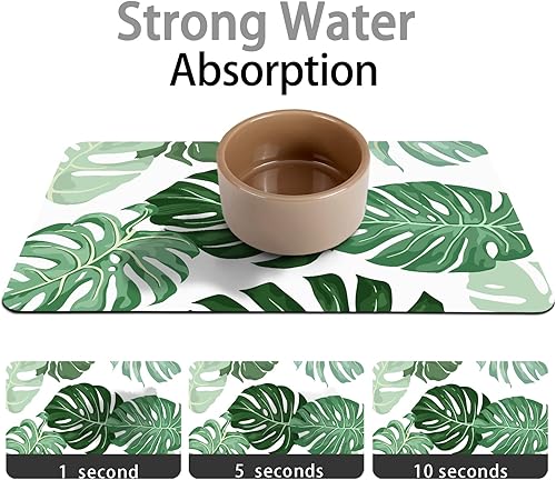 Miniatura 5 de Tapetes absorbentes de comida para perros y gatos, tapetes absorbentes de comida para gatos y mascotas, de secado rápido, para alimentos y agua,