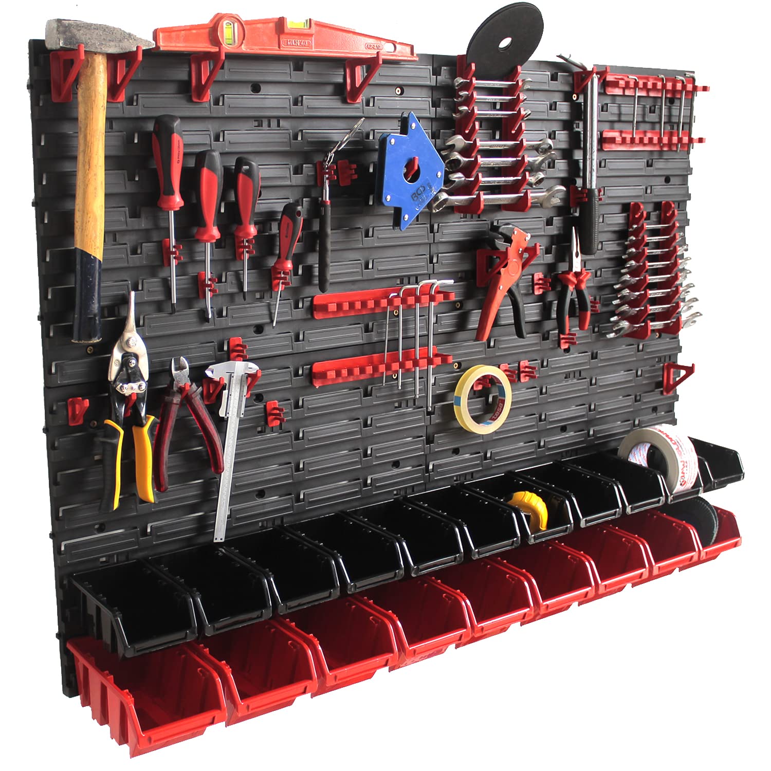 Ganci Da Parete Garage Organizzatore Attrezzi Da Giardino A Parete | 4 Rack Con 32 Ganci | Zerotop Cremagliera Attrezzi Giardino - Foto 2