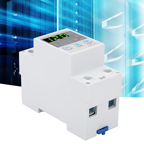 Miniatura 9 de Protector de voltaje ajustable, dispositivo de protección contra sobrevoltaje de 120 V CA con protector de reinicio automático, voltímetro