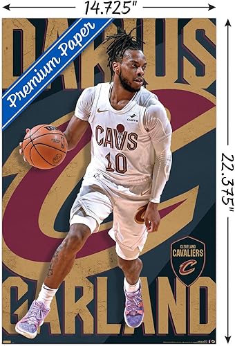 Miniatura 3 de Trends International NBA Cleveland Cavaliers - Póster de pared Darius Garland 23, 14.72 x 22.37 pulgadas, versión premium sin marco