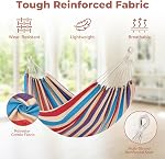 Ohuhu Double Hammock with Stand, 450lb Capacity Heavy Duty 2 Person Hammock | Space Saving 9ft Steel Stand, 6-Level Height Adjustable, Carry Bag Included, Tool-Free Setup, Ideal for Indoor Outdoor