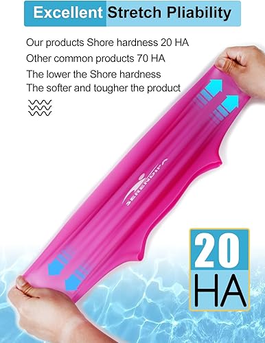 Miniatura 8 de SERENDIPA Gorro de natación extra grande para trenzas y rastas, gorra de natación impermeable de silicona para mujeres para cabello largo