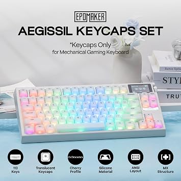 EPOMAKER AegisSil Key Cap Set Silicone Cherry Profile 113 Keys 65%/75%/96%