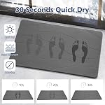 Ceecysaa 80x50cm Stone Bath Mat, Diatomaceous Earth Quick Dry Non Slip, Dark Gray