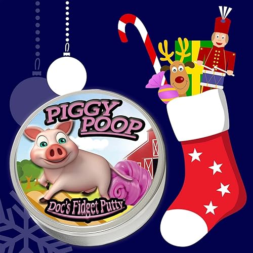 Miniatura 4 de GearsOut Piggy Poop Fidget Masilla para aliviar el estrés, terapia de masa, juguete terapéutico rosa en lata de metal, divertido para oficina,