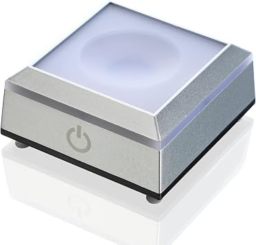 ZEERSHEE Multicolor LED Light Base with Touch Contro Button Changing Color Light Display Stand for Crystal Art Square, Battery/USB Power