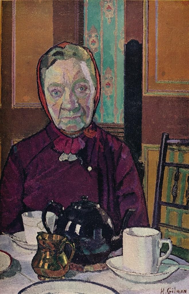 Psvdctoo No Frame Vintage Art Canvas Murals Picture Wall Art Mrs Mounter At The Breakfast Table By Harold Gilman Poster Artworks For Office Decor 60X90cm