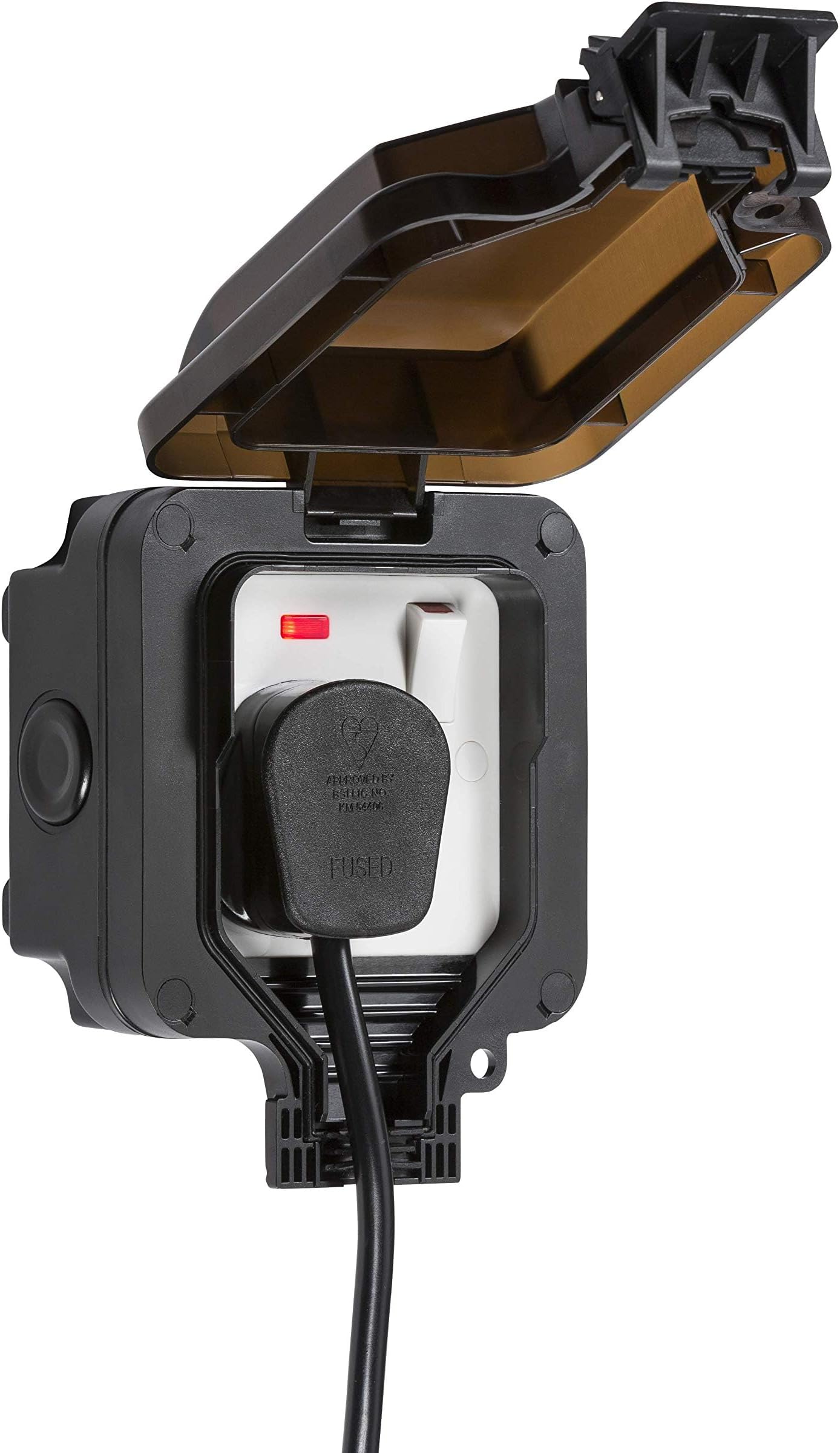 OP7N Outdoor Weatherproof Single fuse switch with Neon, Black, 153 mm*110 mm*84 mm