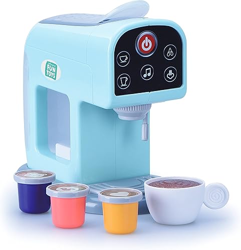 Miniatura 9 de Nothing But Fun Toys My First Coffee Maker Playset diseñado para niños a partir de 3 años, color verde azulado, 10.35 x 5.63 x 9.57 pulgadas