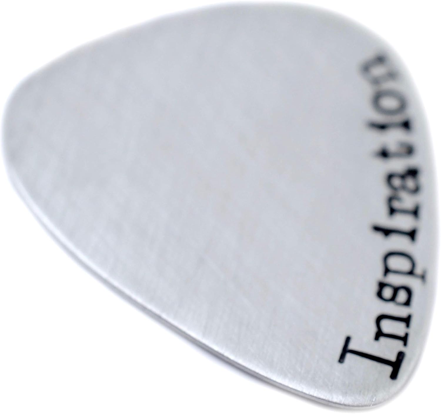 Sterling Silver Personalized Guitar Pick Key Chain with Leather Holder, Valentine's Day Present