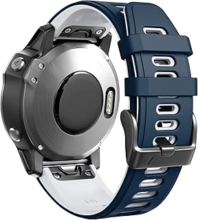 ANCOOL Compatible with Fenix 7S Band Two-Tone Soft Watch Band Replacement for Fenix 5S/Fenix 5S Plus/Fenix 6S/Fenix 7S/Fenix 6S Pro Smartwatches (Dark Blue-White)