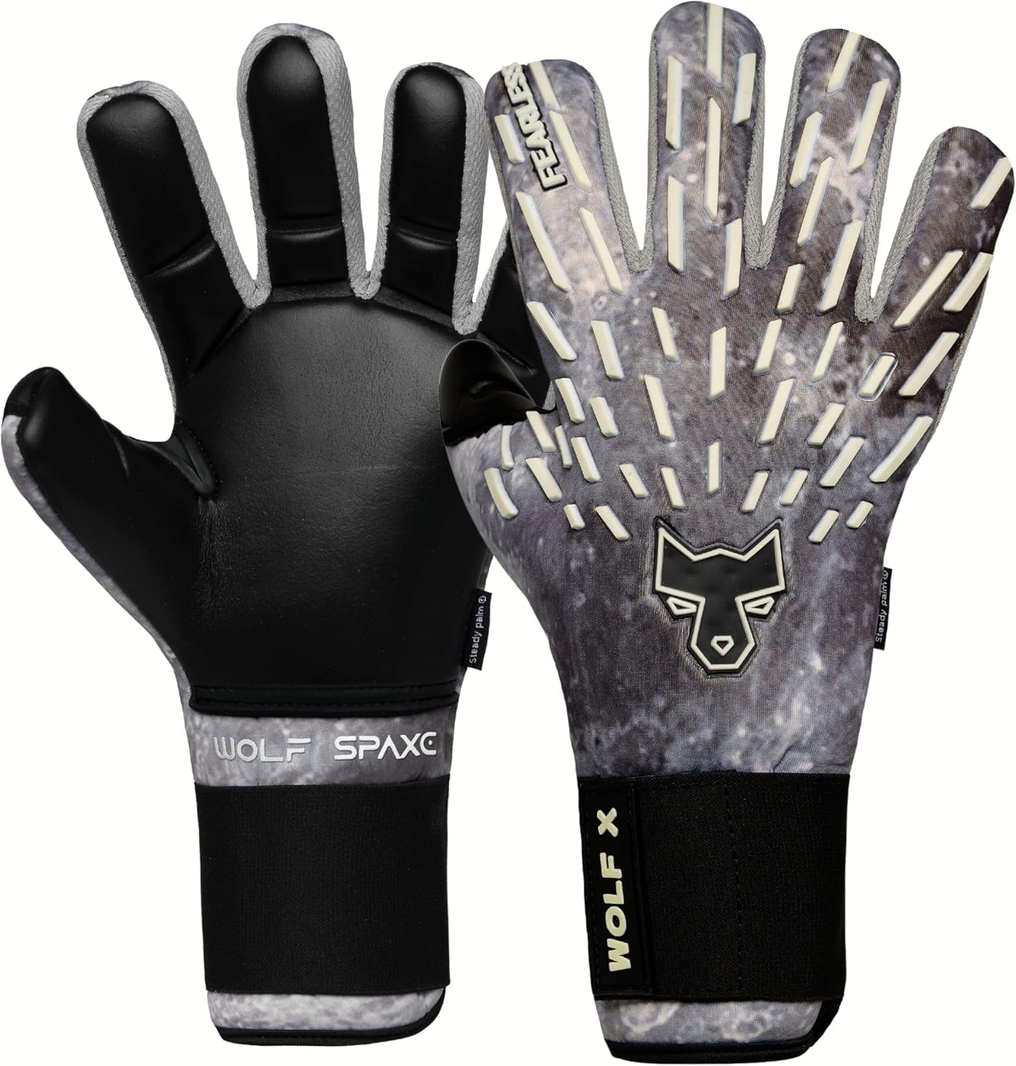 Wolf X - Guanti da portiere uomo e bambino - Guanti portiere con lattice tedesco - Presa antiscivolo - Taglio negativo - Sensazione seconda pelle