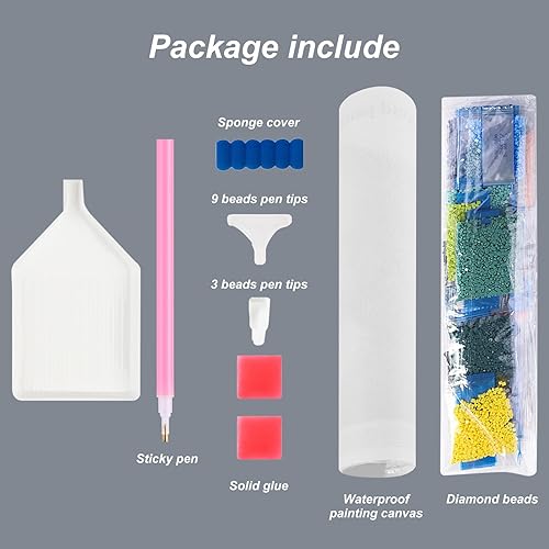 Miniatura 5 de Stalente Kits de pintura de diamantes para adultos, margaritas 5D DIY kits de arte de diamantes para principiantes, pintura de diamante redonda de