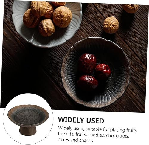 Miniatura 3 de Zerodeko 1pc Vintage Fruit Bowl Candy Bowl Fruit Tray Petal Shaped Tiered Serving Tray Salad Plates Textured Decorative Bowl Jewelry Display Tray