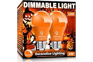 2 Pack A19 LED Orange Light Bulb for Halloween Indoor