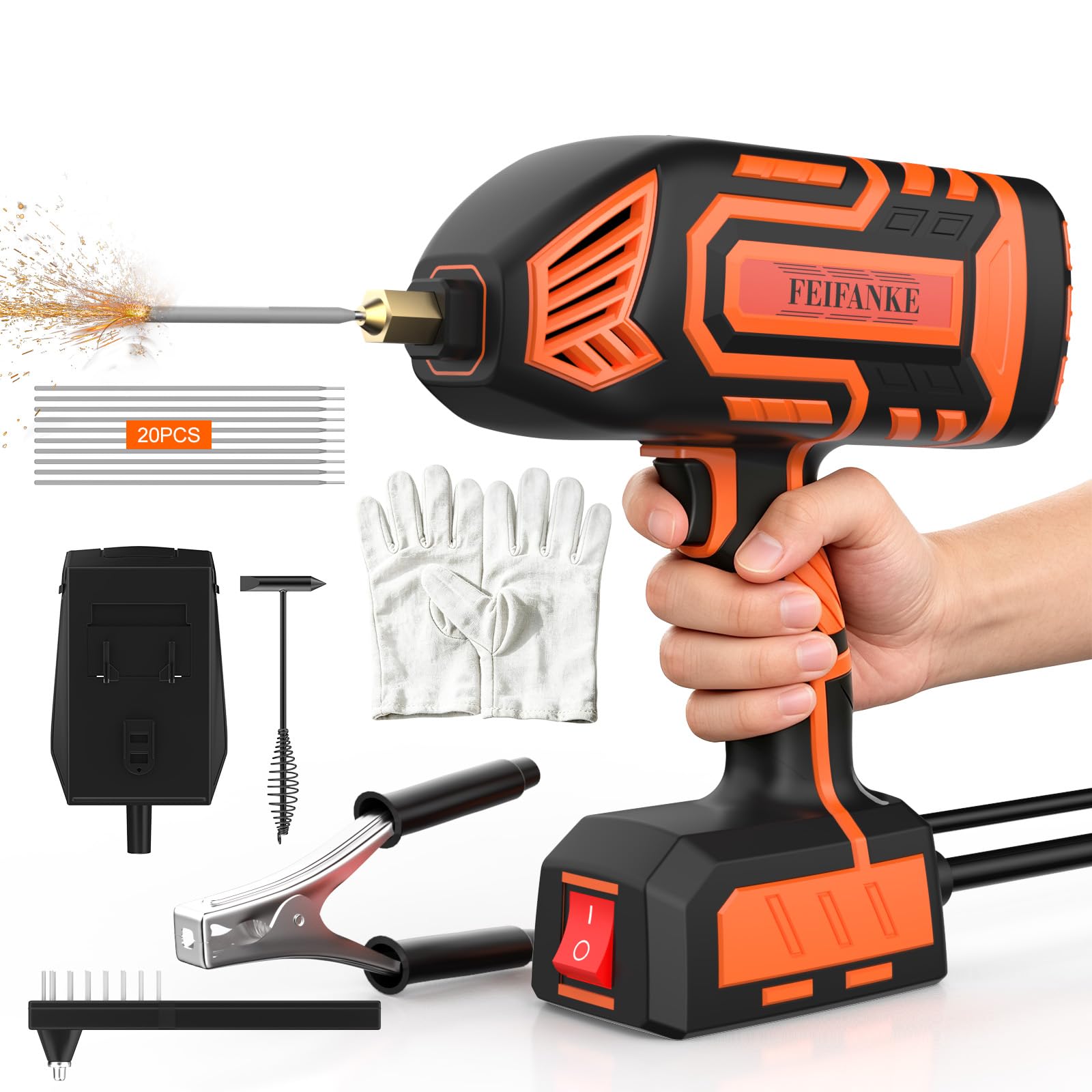 FEIFANKE Saldatrice Elettrodo 220V 120A IGBT Inverter Saldatrice Portatile Avvio A Caldo E Funzione Antiaderente Elettrodi Da 1,6-3,2 MM Adatti per Riparazioni E Progetti Di Saldatura Professionale