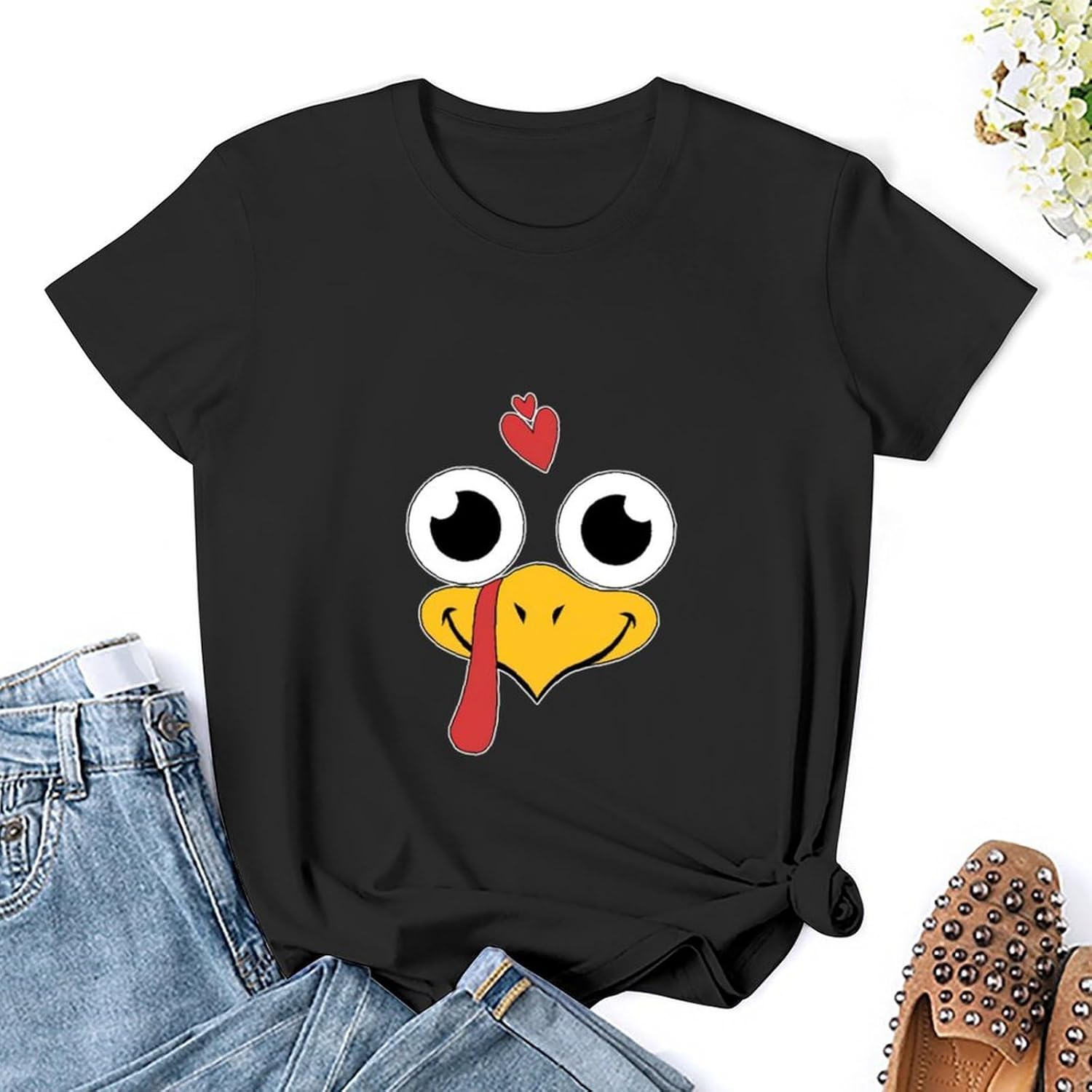 Fun Thanksgiving Thankful Grateful T-Shirts for Women Causal Soft Rave Simple Shirt - Image 2
