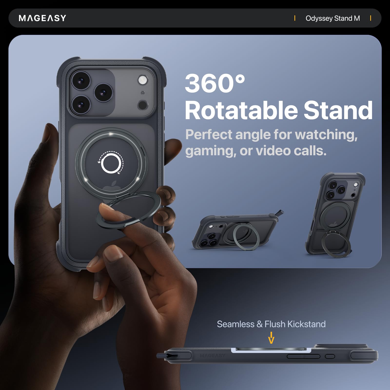 Odyssey Stand M iPhone17 Pro MagSafe対応 Amazon.com: MAGEASY Designed for Phone 17 Pro Case with 360