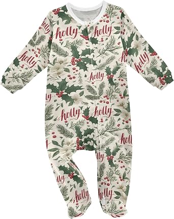 SHJI Baby One-Piece Footies Long Sleeve Rompers Pajamas Zip Front Pjs for Boys Girls kids