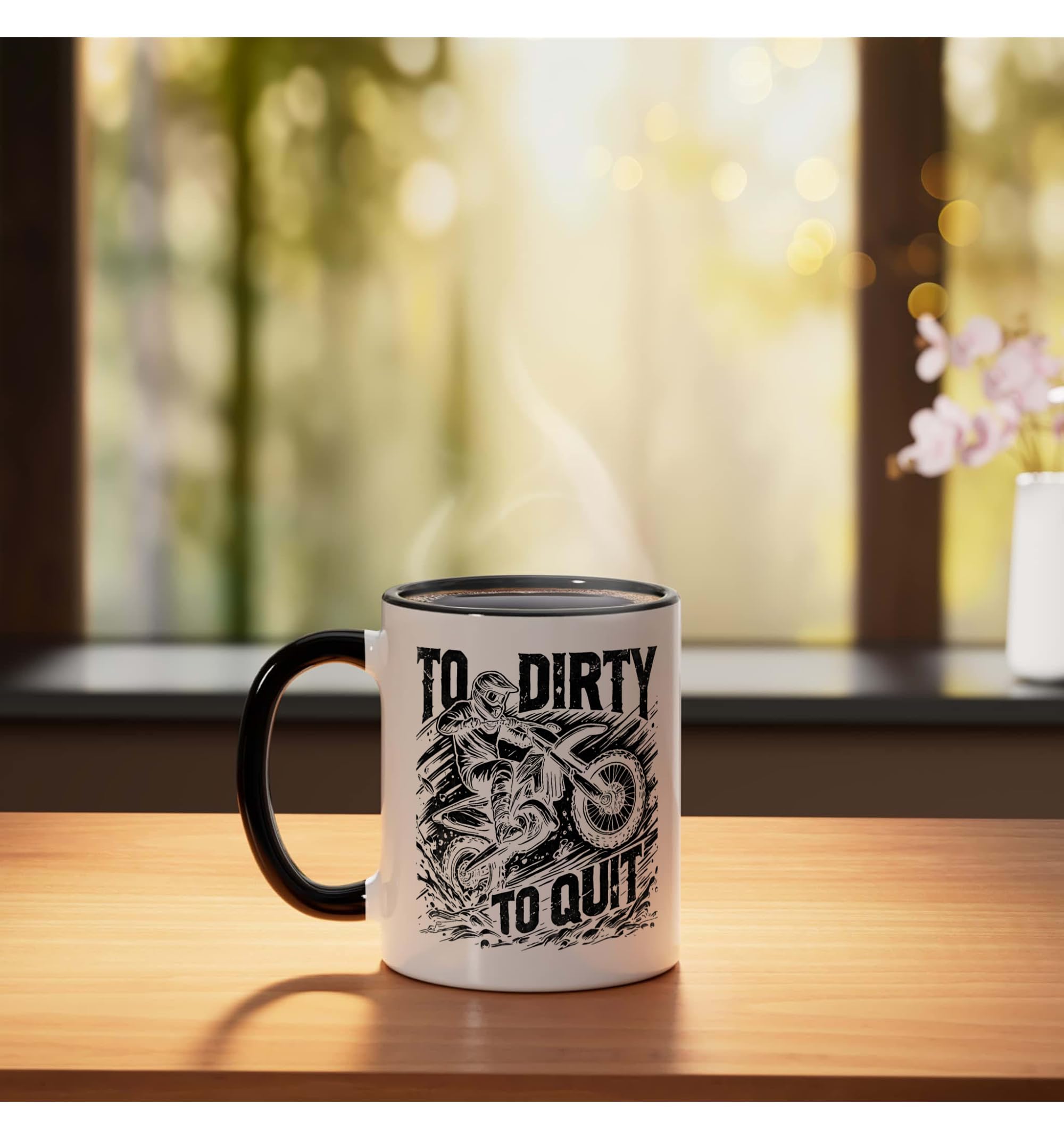 Amazon.com | Too Dirty To Quit Motocross Dirt Bike Rider Ceramic