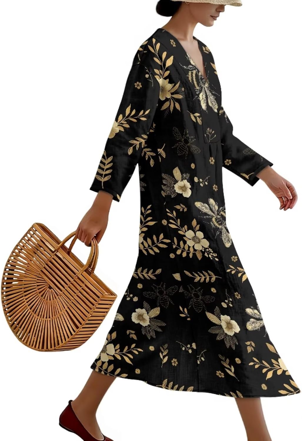 Linen Dress Maternity Dress Long Sleeve Sundress Relaxed Fit Evening Gowns