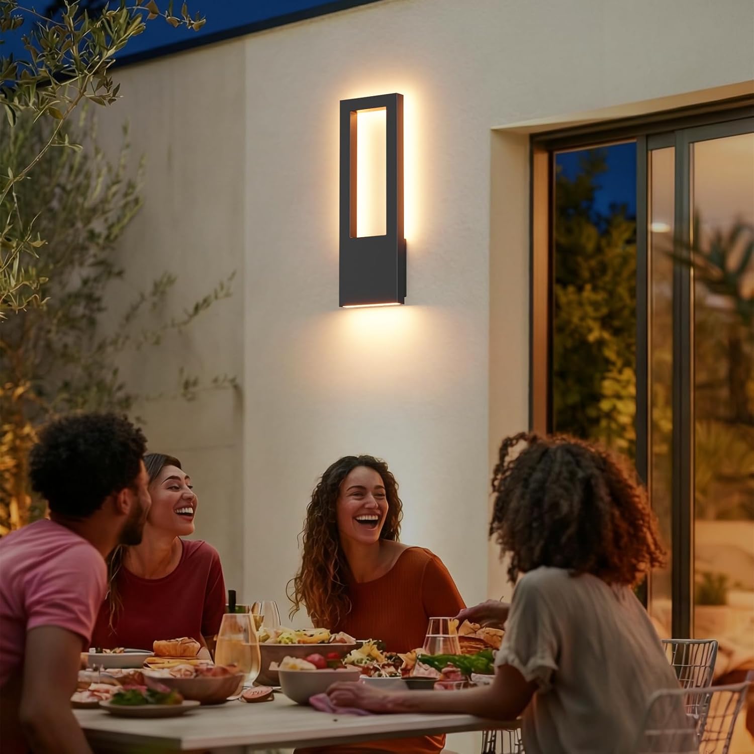 Tipace Outdoor Wall-Porch-Light,Modern Exterior LED Wall Sconce,30W-Led Black Outdoor Light Fixtures,Mounted Wall Patio Lamps for Garage Walkway Backyard Garden Front Door,2Pack