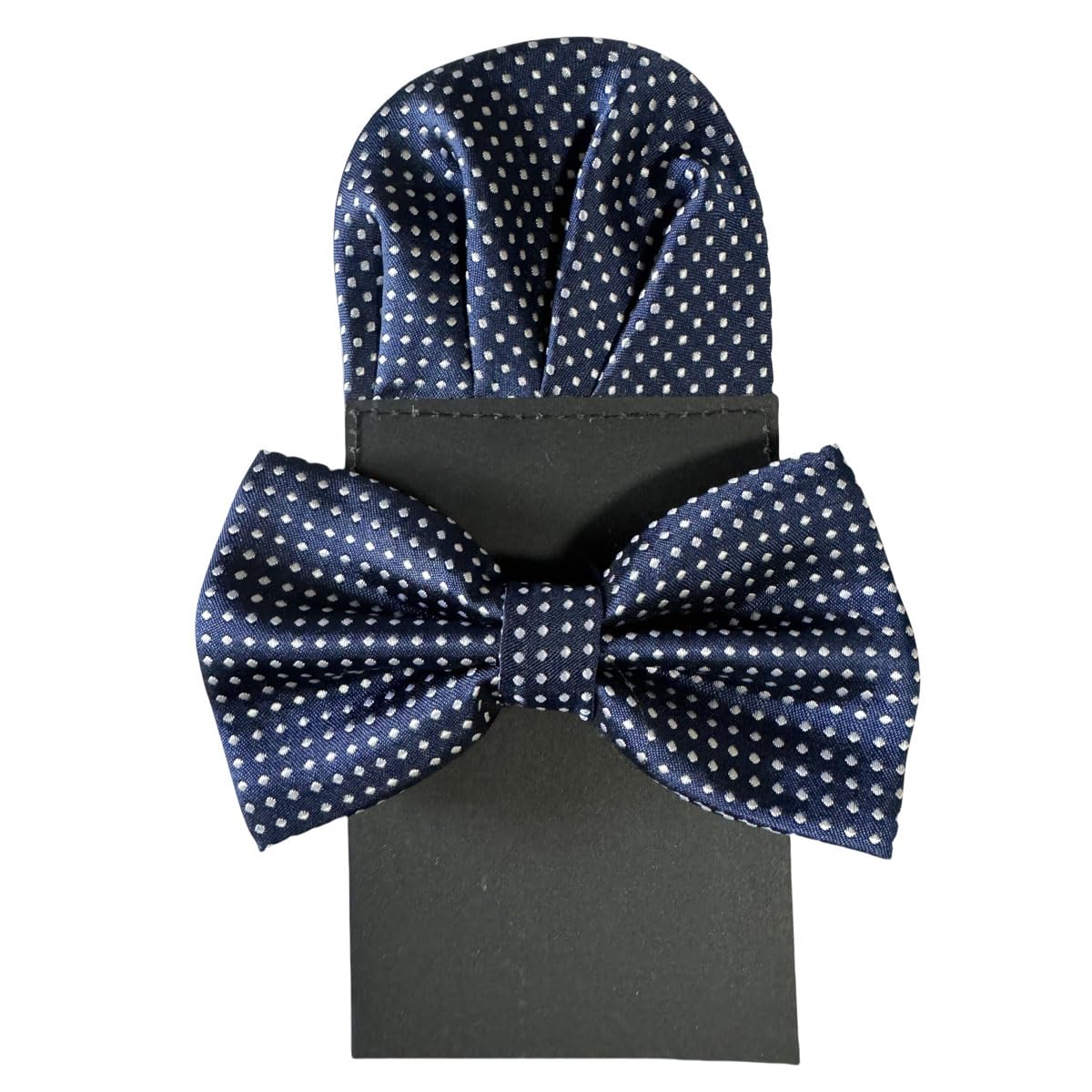 Szzqdzsw Men's Dark Blue Pre-Tied Polka Dots Bow Tie Pocket Square Wedding Party Tuxedo Bowtie Set (Dark Blue)