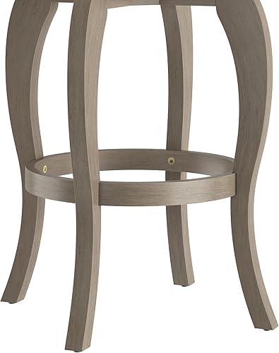 Miniatura 8 de Hillsdale Saddlebrook Taburete giratorio de madera, color gris envejecido