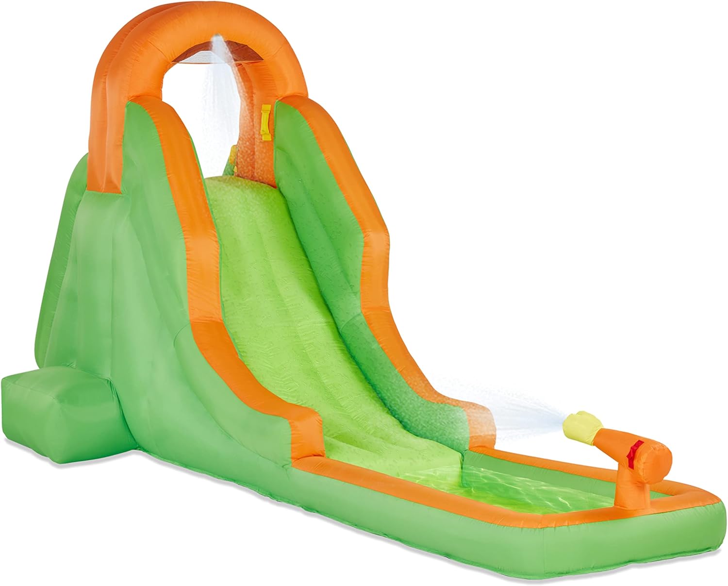 Sunny & Fun Compact Inflatable Water Slide Park – Heavy-Duty Nylon for Outdoor Fun - Climbing Wall, Slide, & Small Splash Pool – Easy to Set Up & Inflate with Included Air Pump & Carrying Case