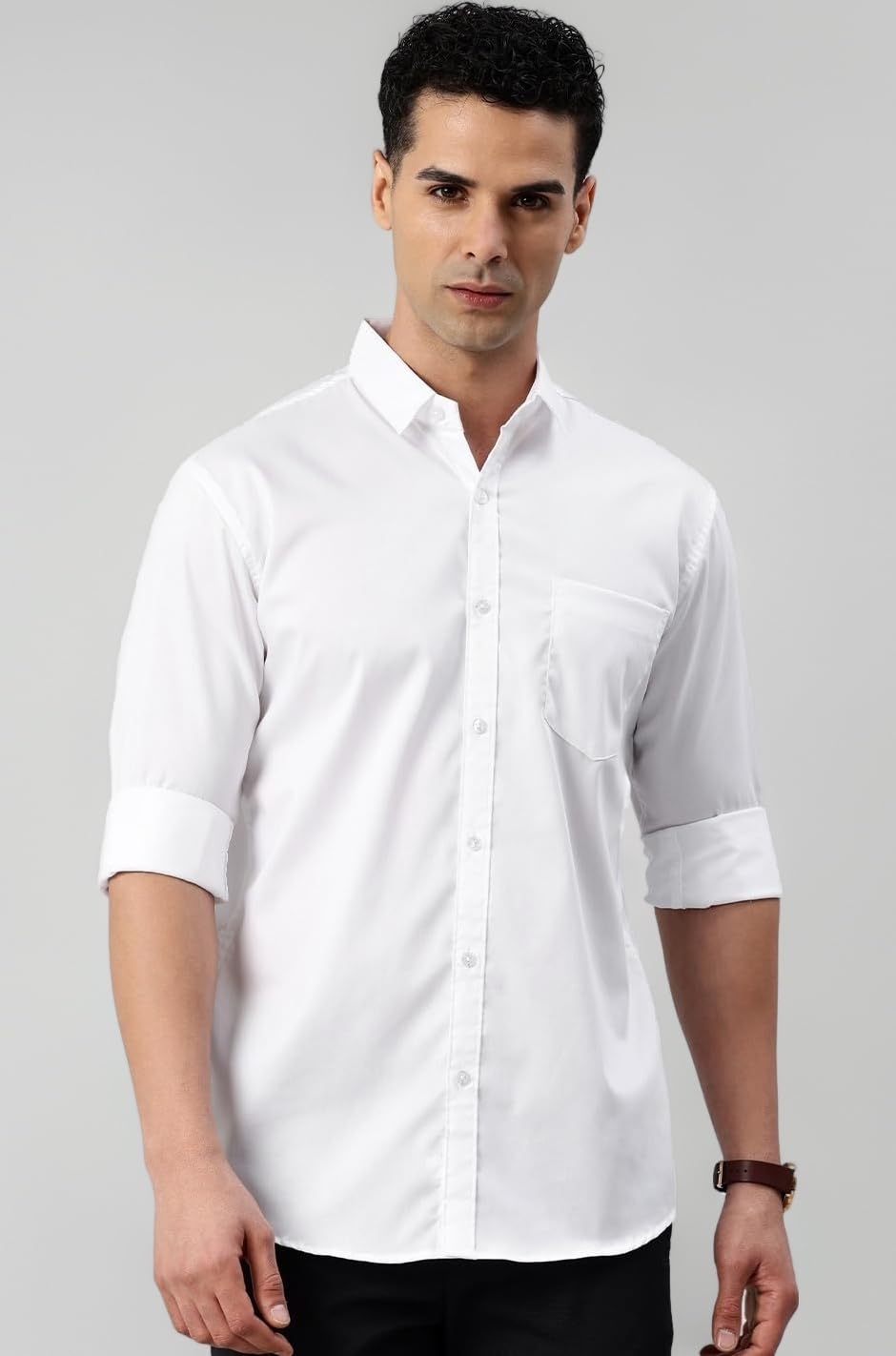 Men's Cotton Slim Fit Solid Casual Shirt
