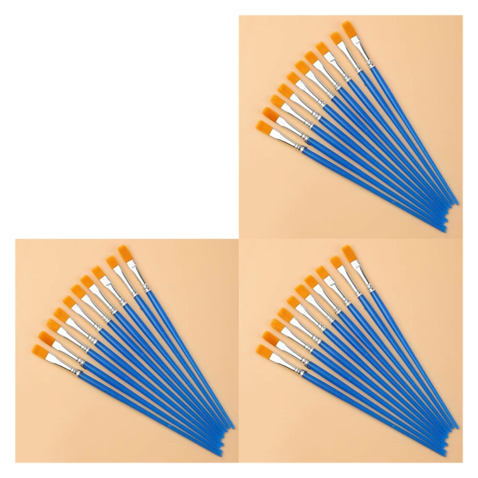 10/20/40PCS Paint Brushes Set Acrylic With Flat Round Pointed Craft Watercolor Oil Painting Supplies(30pcs-flat head)